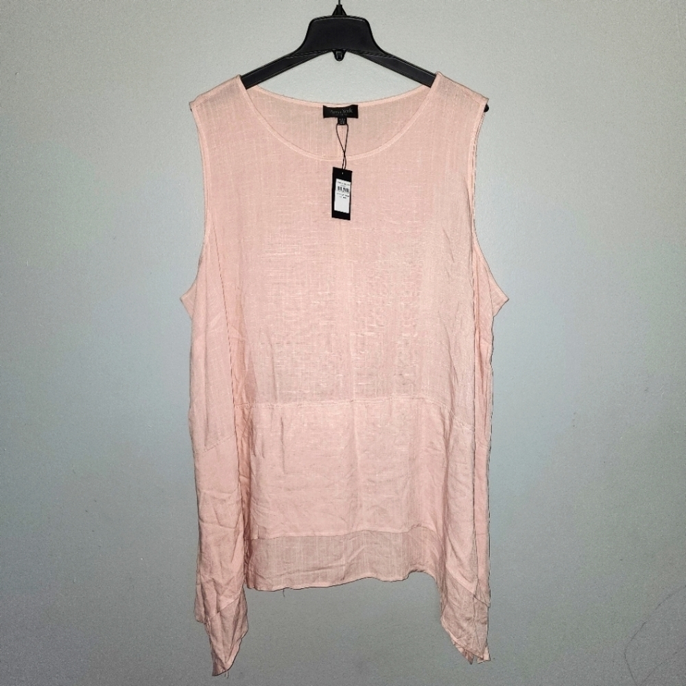 Arna York collection women's tunic Selena layer dusty rose size 30/32 sleeveless